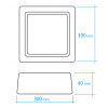 Downlight superficie cuadrado 25 W 